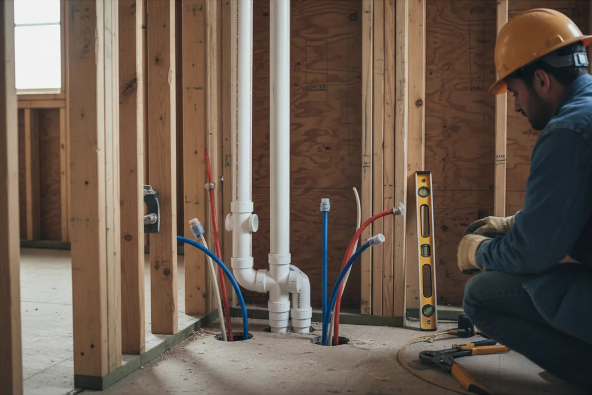 Drain and supply rough-in during Garbage Disposal Repair in Garyville